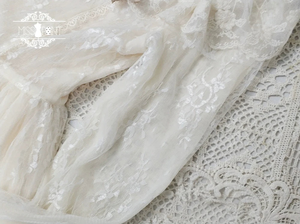 Miss Point - Dawn Girl - Reto Elegant lolita OP Dress Lace Long Sleeve