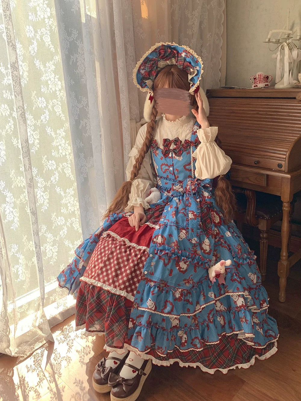 Miss Point - Forest Berry Bunny - Sweet Lolita JSK Elegant Bunny Print Dress