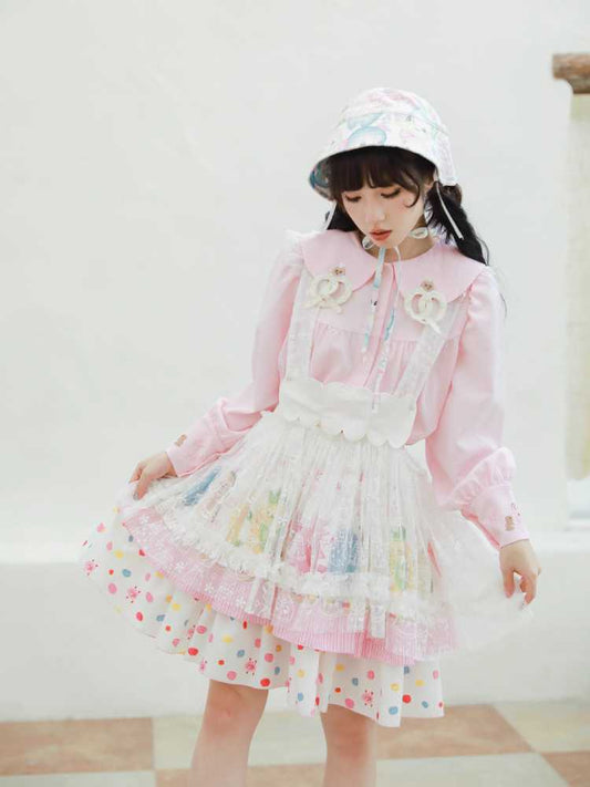 Embroidered lace layer apron【s0000010079】