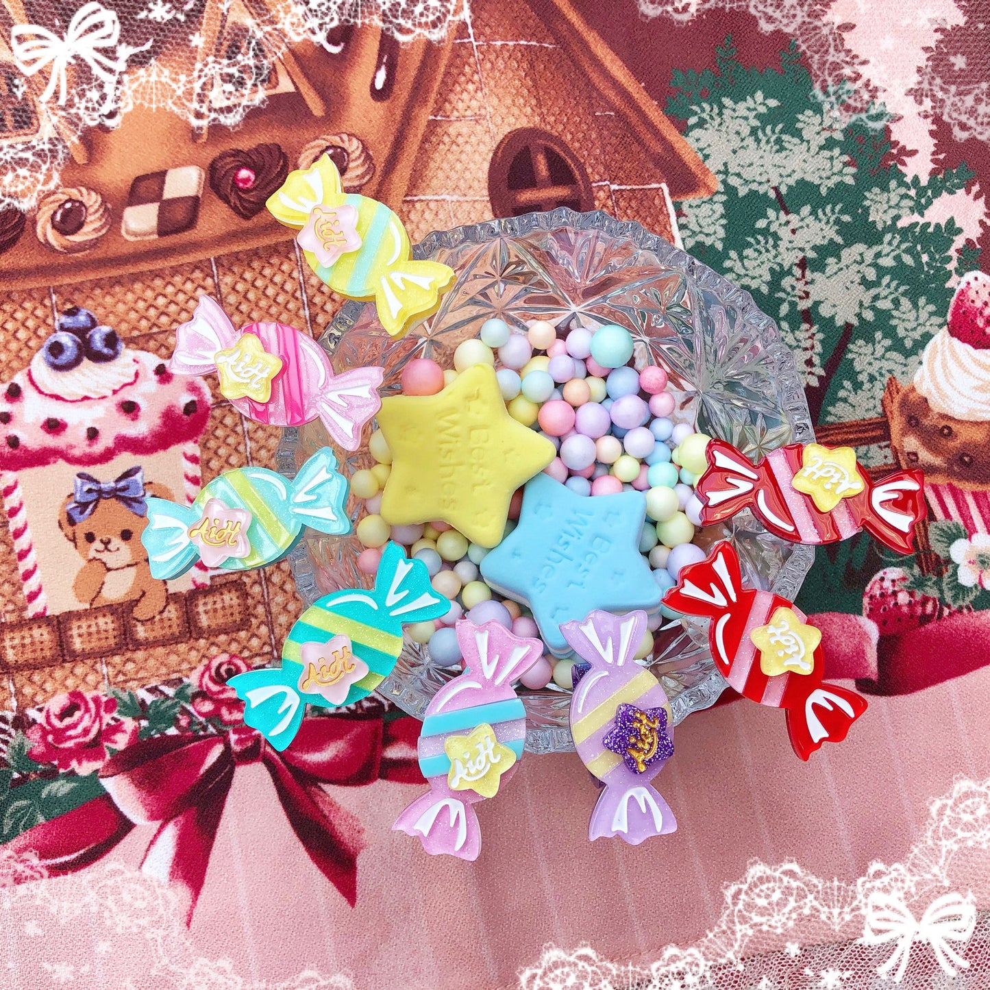 Halloween Alice - Rainbow Candy - Sweet Lolita Ring Hairclip