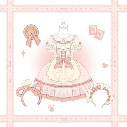 Sugar Girl - Sweet Layered Cake - Sweet Lolita JSK with Detachable Apron