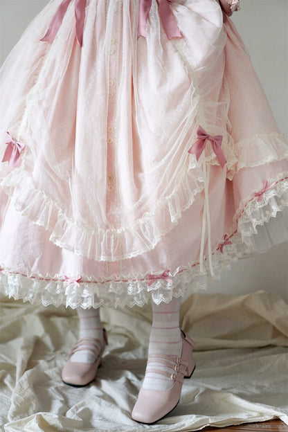 Uncle's Workshop - Fluttering Cherry Spring Strings - Cotton Sweet Lolita JSK Dress