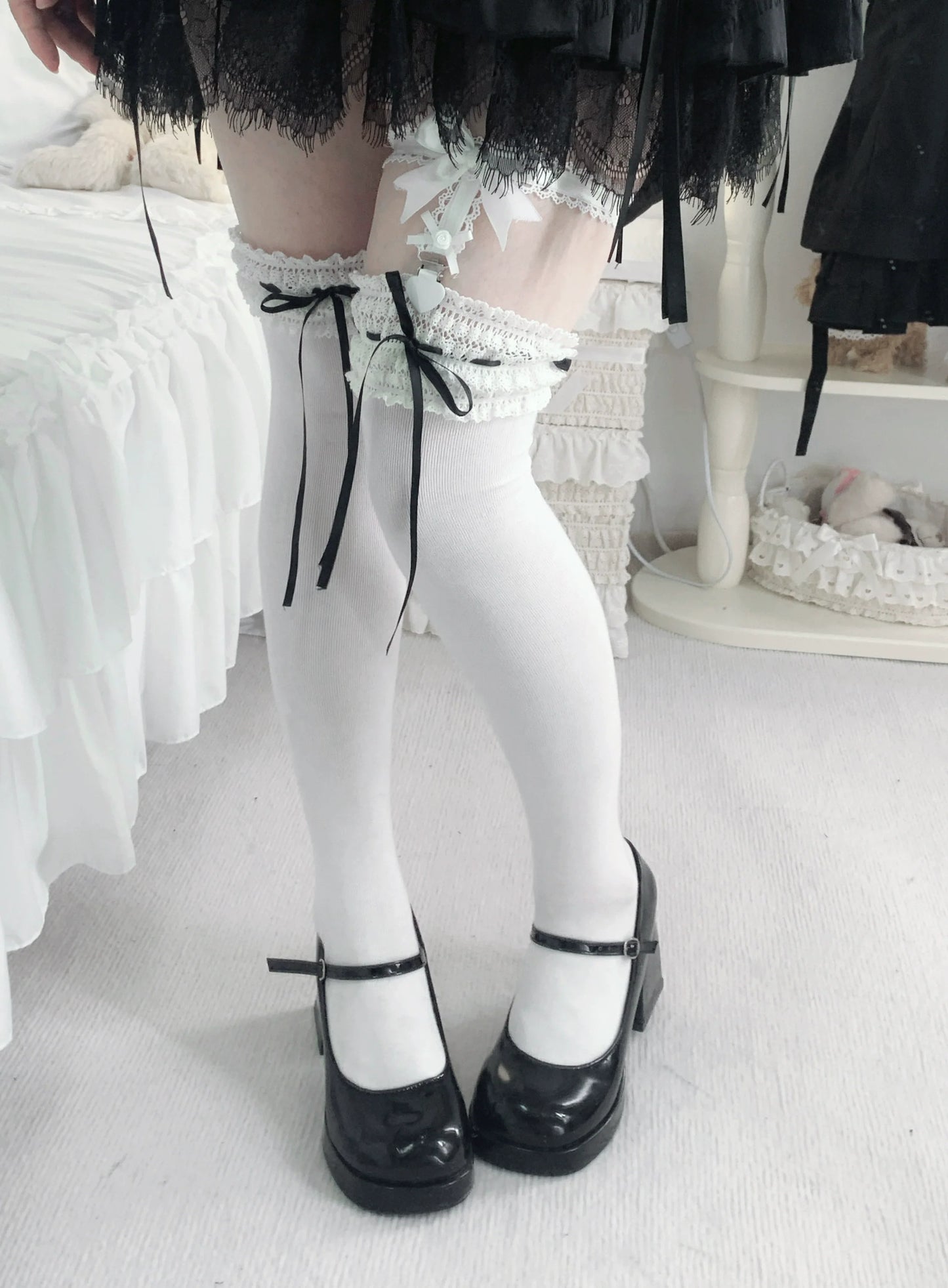 Roji Roji - Gentle Town - Sweet Lolita Cotton Calf Socks, Ankle Socks