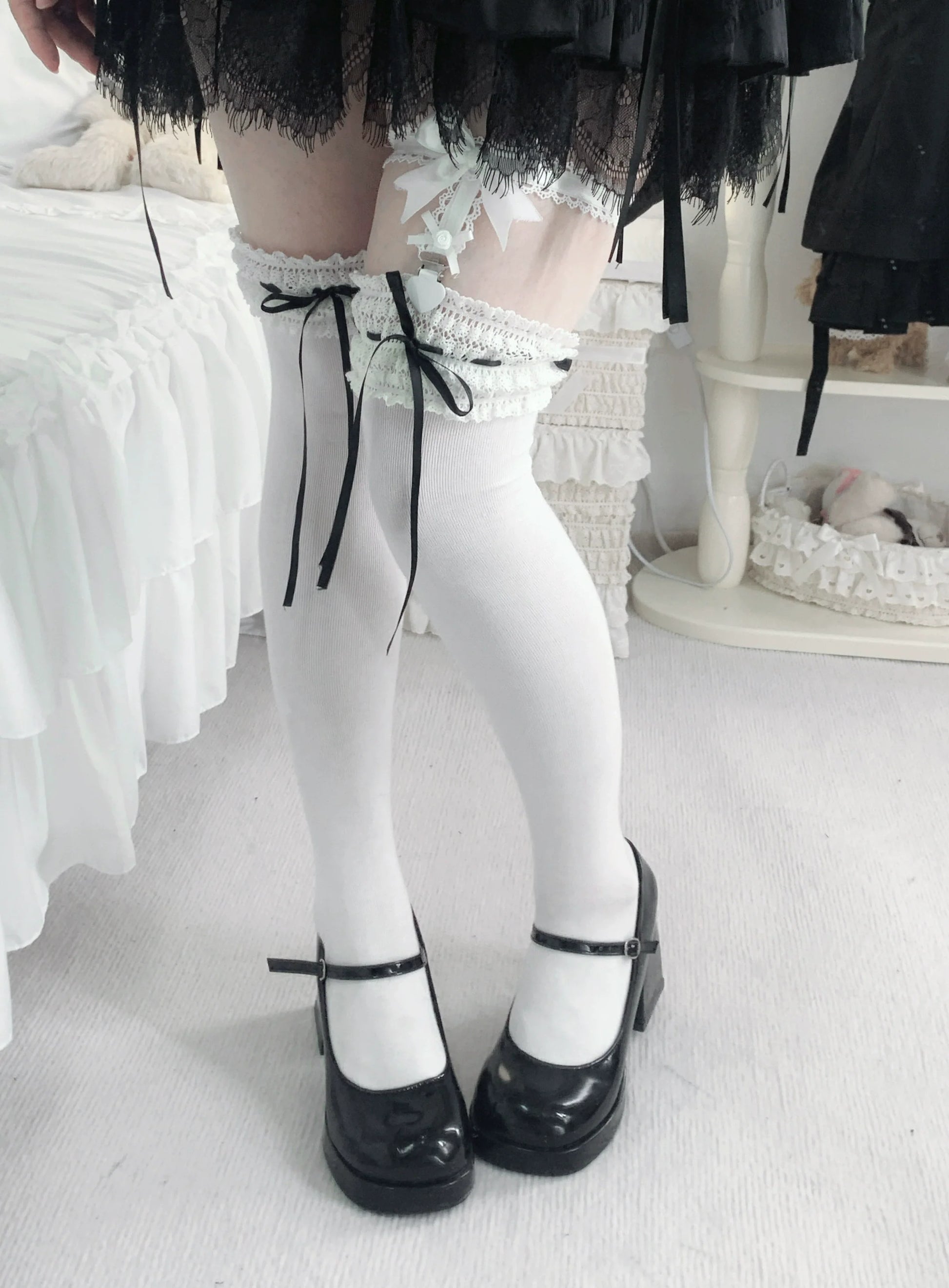 Roji Roji - Gentle Town - Sweet Lolita Cotton Calf Socks, Ankle Socks