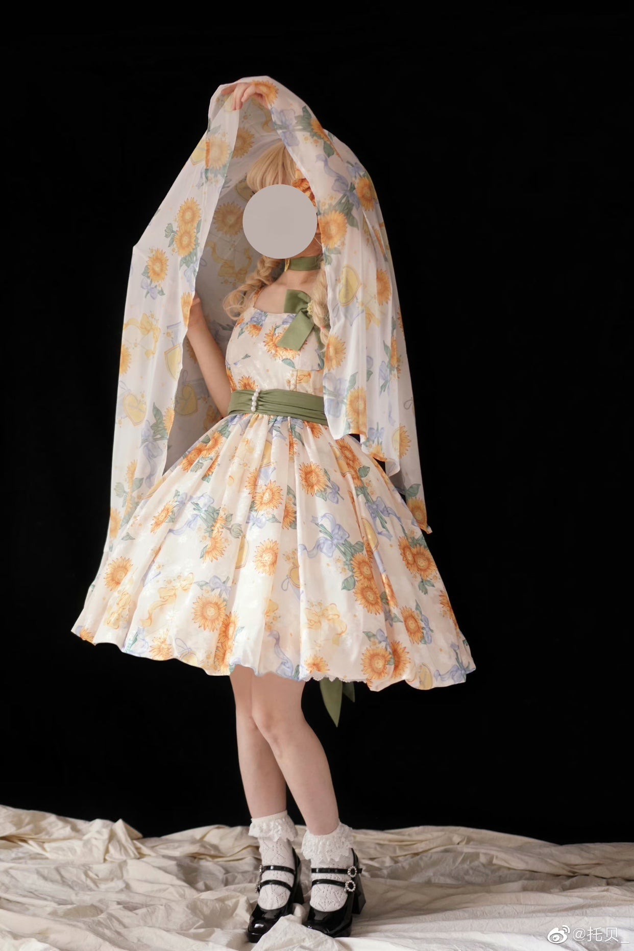 Akiyama Future Studio - Sunflower Print Lolita JSK Dress in Breathable Light Fabric