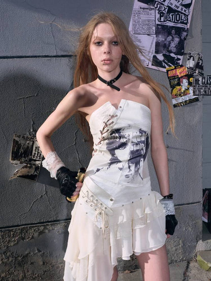 Punk style tube top【s0000009487】