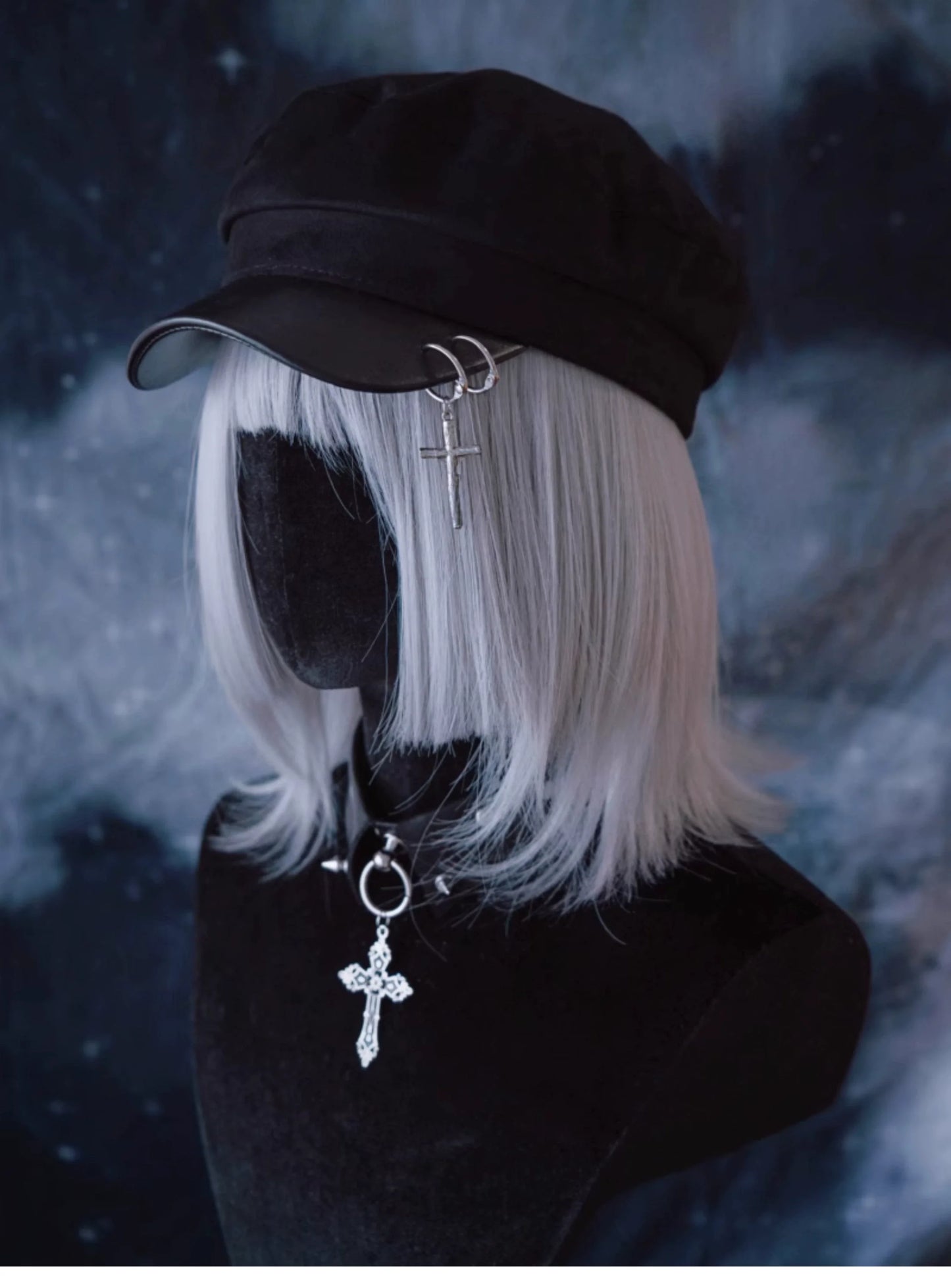 Strange Sugar - Gothic Lolita Hat Leather Buckle Lolita Newsboy Hat