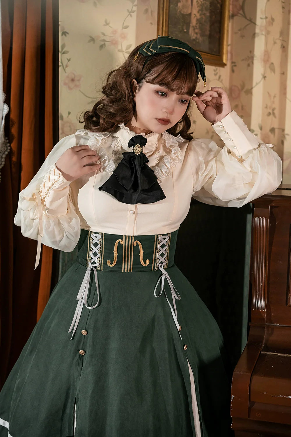 Miss Point - Golden Movement - Elegant Lolita Fishbone Skirt Customized