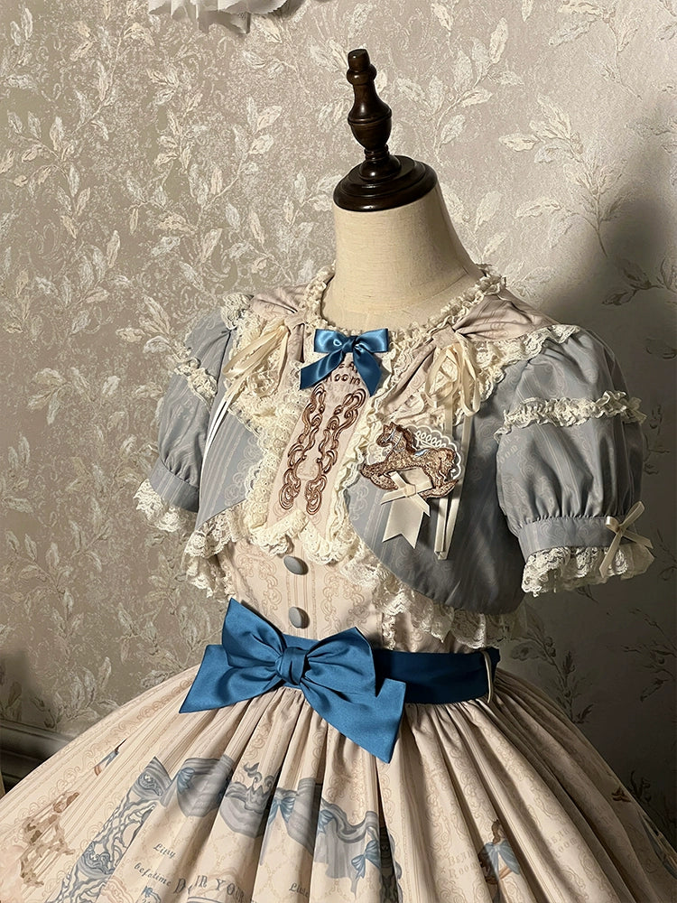 Alice Girl - Sea Salt Fairytale - Sweet Doll-like Lolita OP Animal Printed Lolita Dress