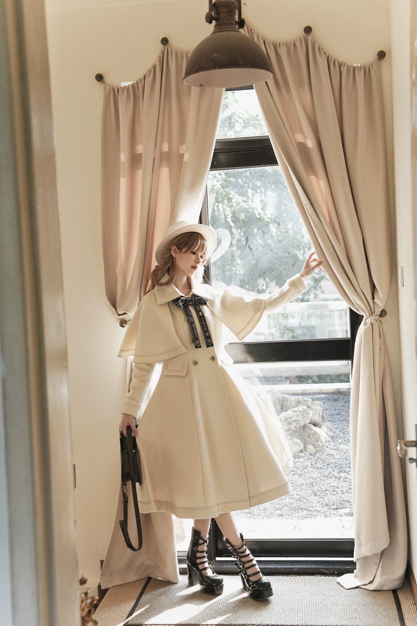 Unideer - Galaxy Traveler - Classic School Lolita Overcoat with Detachable Cape and Bow