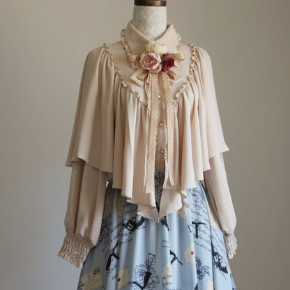 VTGDOLL - World War II love letter - Elegant Lolita Shirt and Lolita Painted SK