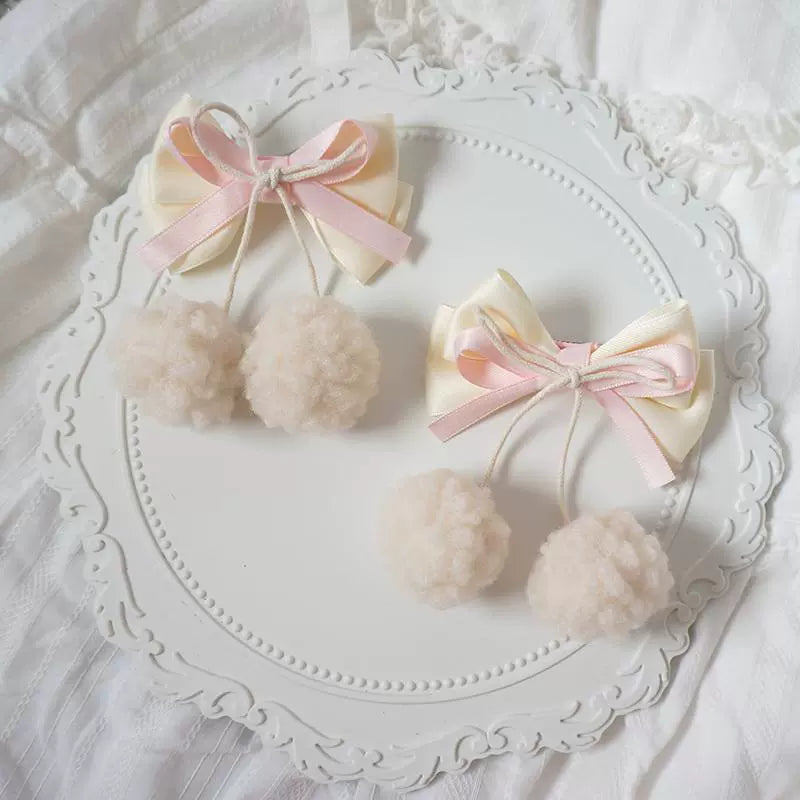 MaoJiang Handmade - Sweet Lolita Accessory Bow Hair Clip and Brooch