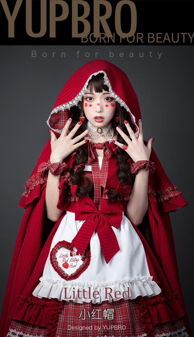 Youpairui - Little Red Riding Hood - Length Two-wear Hooded Lolita Cape