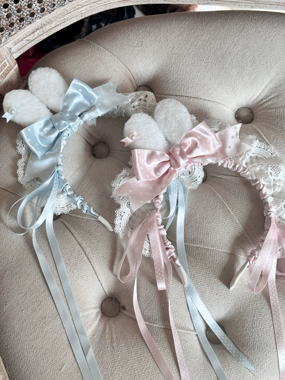 MAID - Sweet Lolita Bunny Ear Headband, Customizable Color