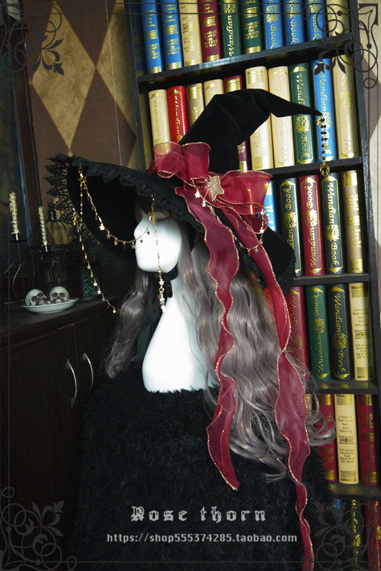 Rose Thorn - Twinkle Veil Lolita Halloween Witch Hat