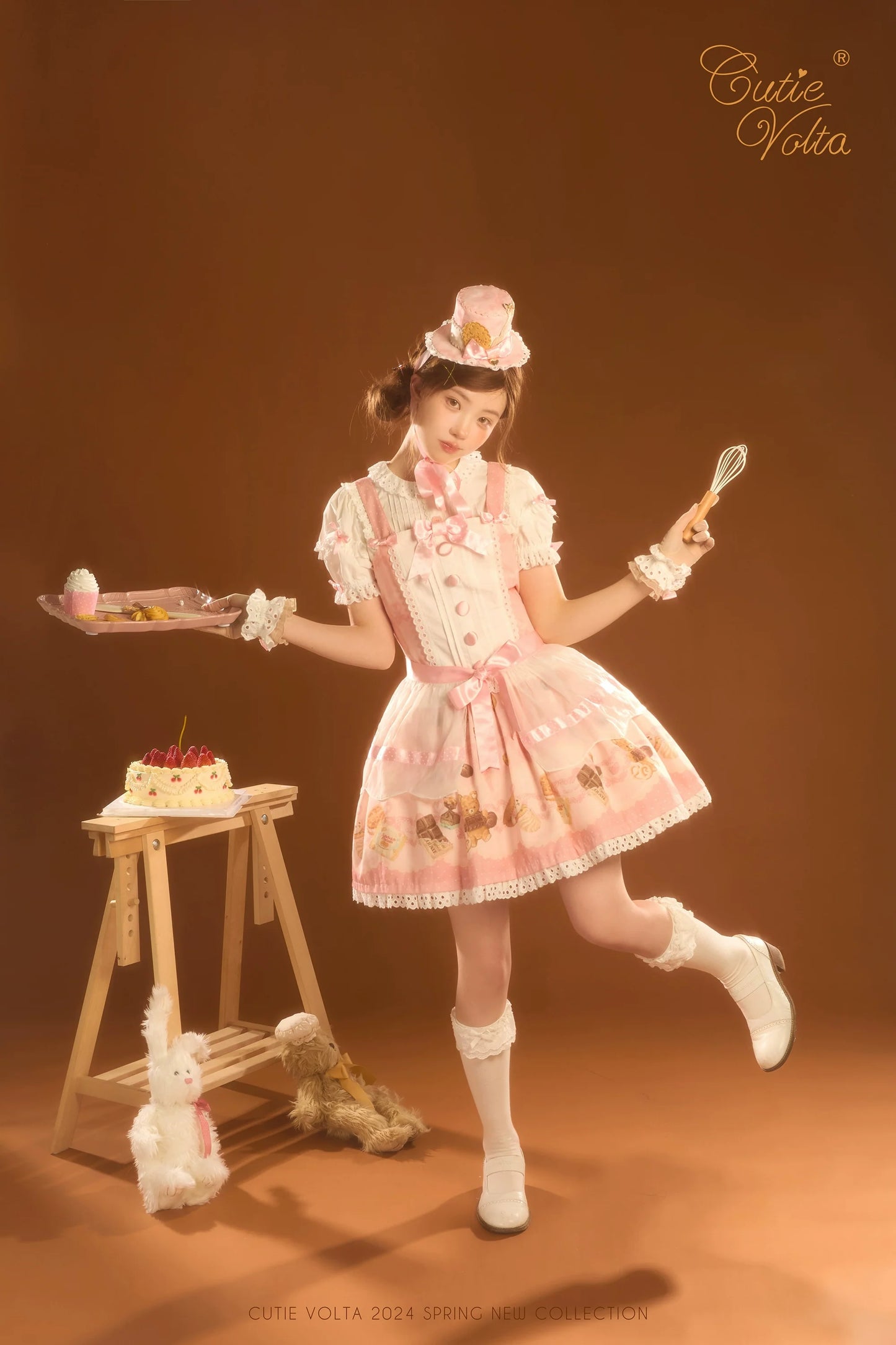 CutieVolta - Blissful Confectionery - Sweet Lolita OP Dress Bear Print JSK