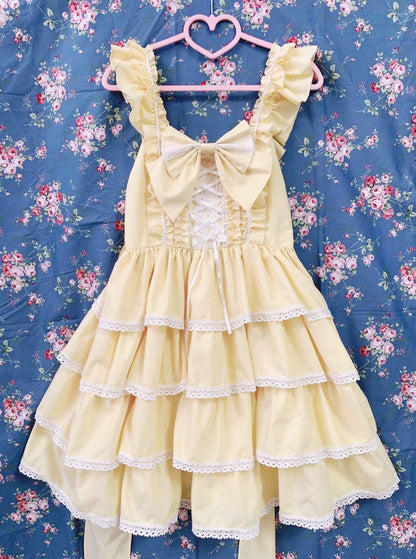 Ilovexiaolu - Princess Tata Kawaii Solid Color Lolita JSK