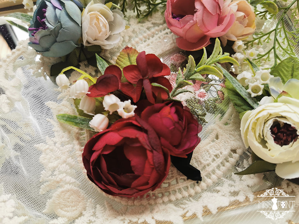 Miss Point - The Sally Gardens - Elegant Lolita Lace Choker and Brooch