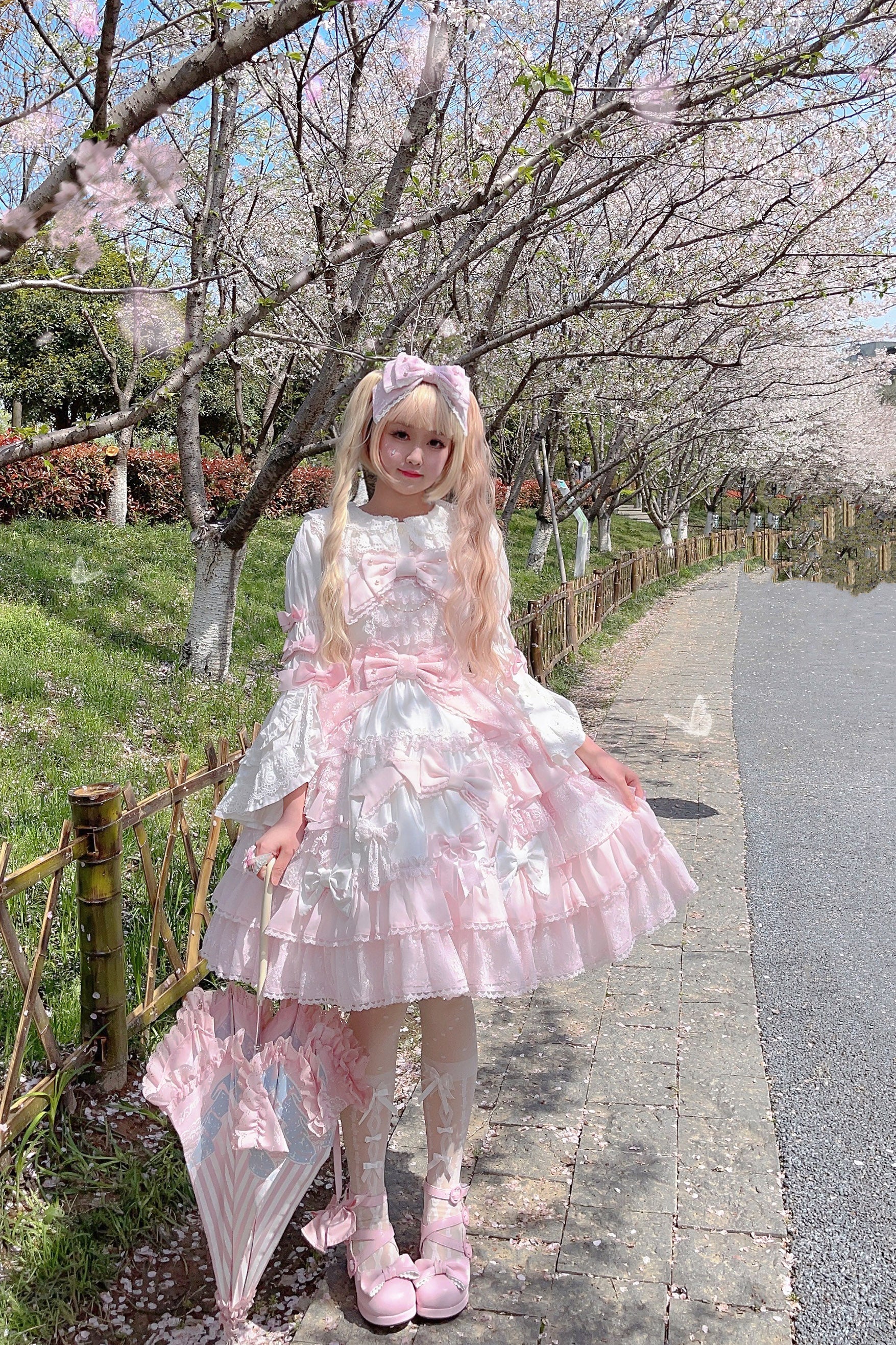 Cheese Cat - Sweet Lolita KC Lace Butterfly Lolita KC with Pearl