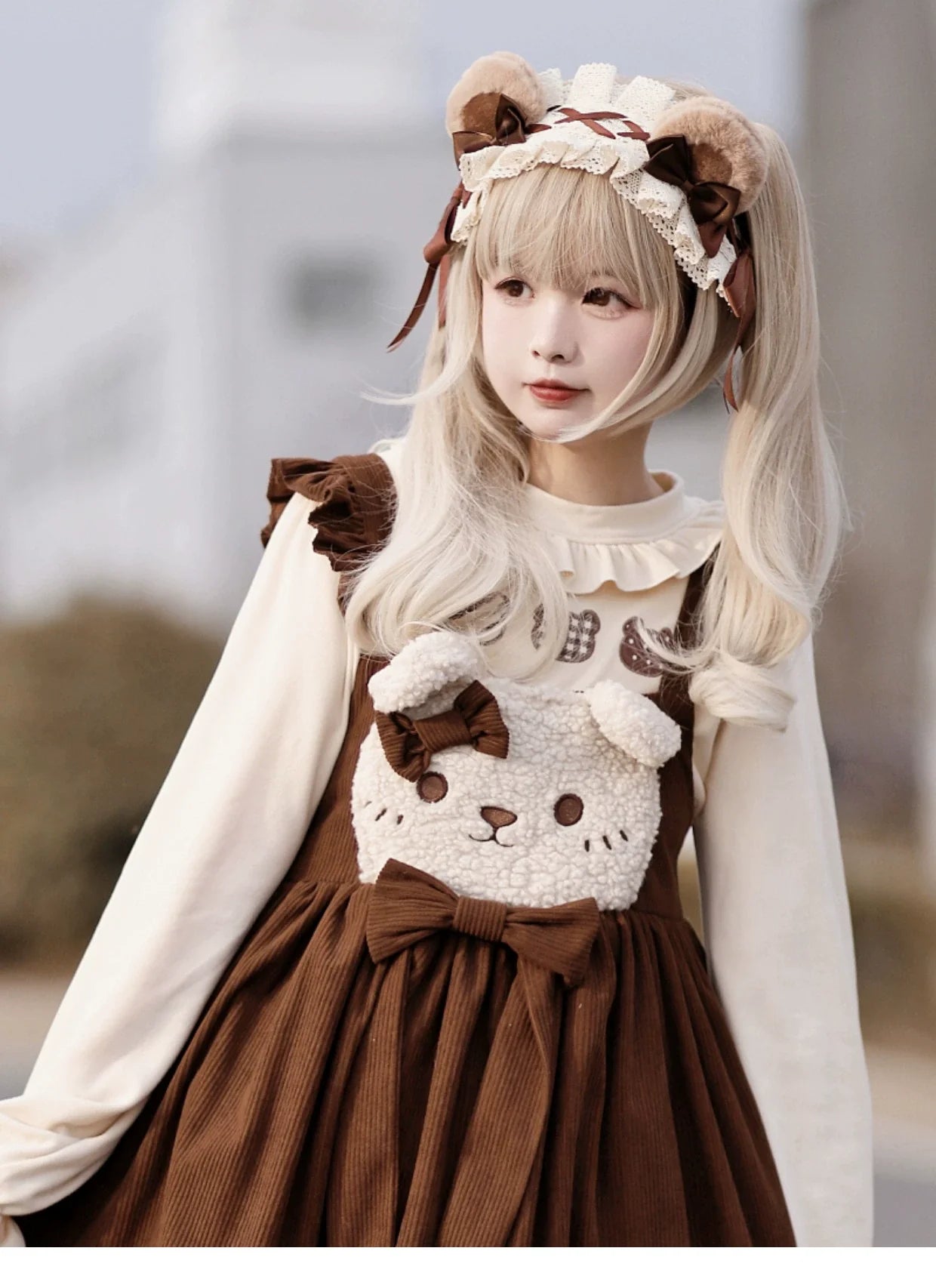 Besozealous - Handmade Lolita KC Animal Ear Coffee Hairband