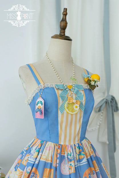 Miss Point - Daisy Lemon - Daily Lolita Lemon Print JSK Customized