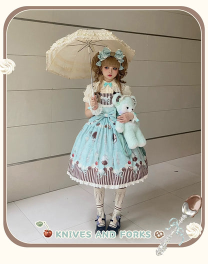 Sweet Dream Sheep - Sweet Dessert - Green Lolita Jumper Dress Lolita Headwear