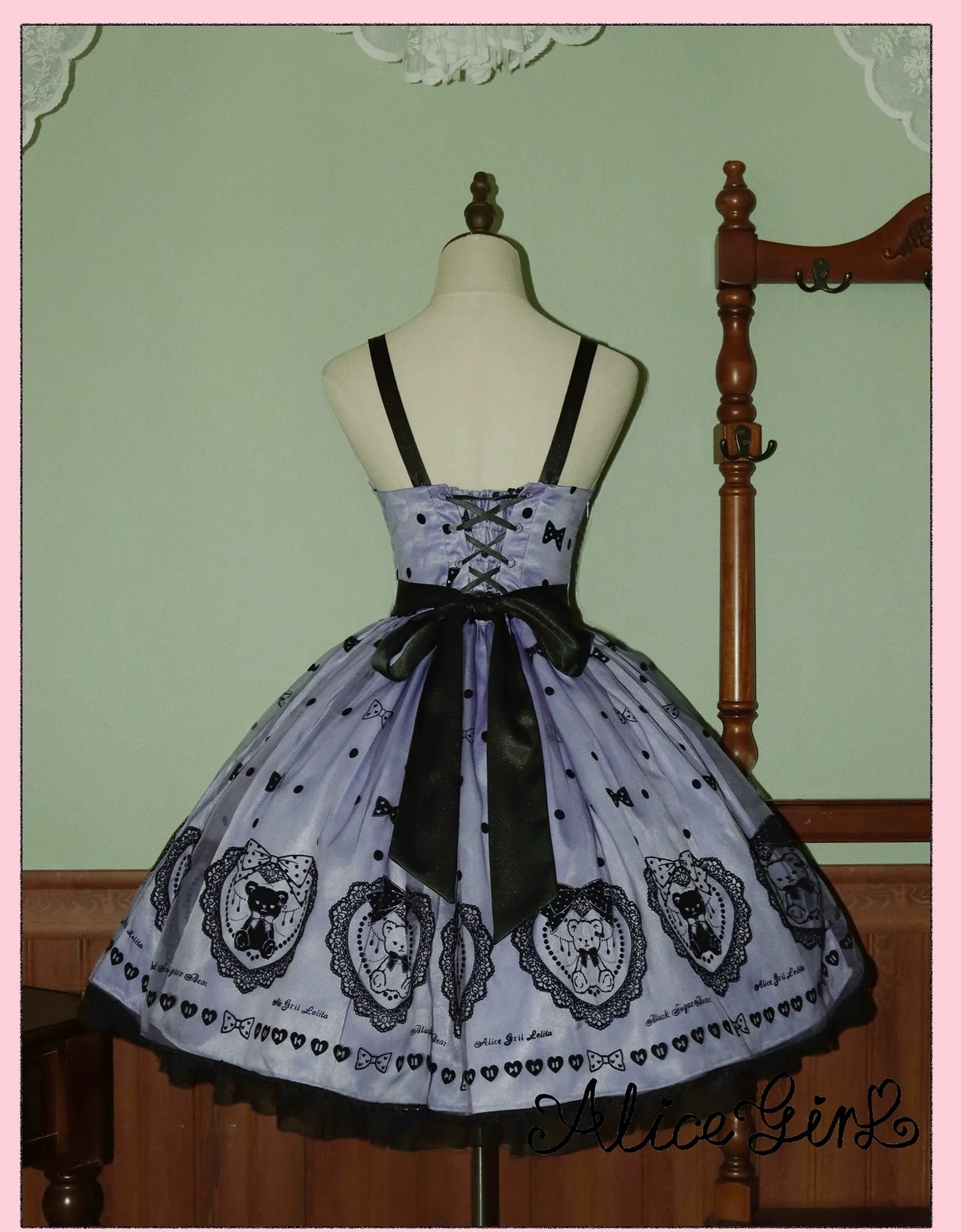 Alice Girl - Brown Sugar Bear - Printed Sweet Lolita Dress, Multiple Styles