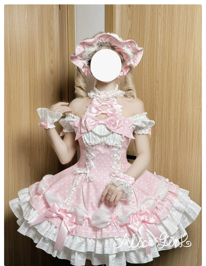 Alice Girl - Old School Polka Dots - Sweet Lolita BNT & Detachable Sleeves