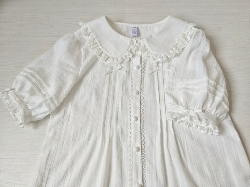 Youlan Lane - Cotton Sweet Lolita Blouse, Single / Fleece Lined Version