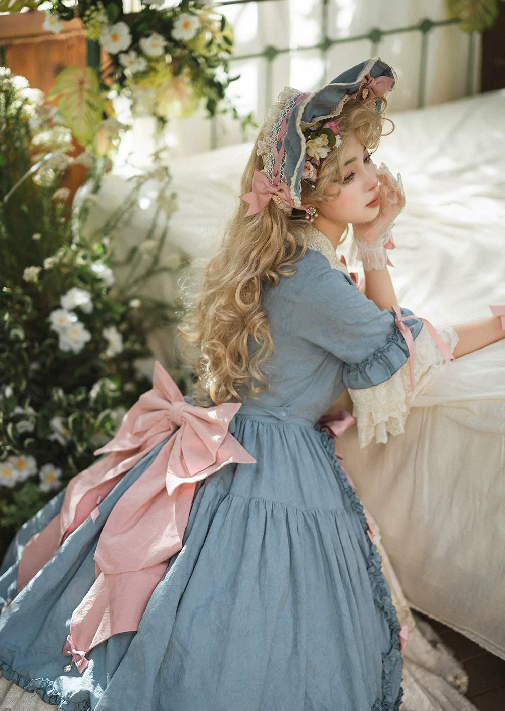 Miss Point - Lilyka Garden - Classic Lolita OP Dress Set Elegant Floral Wall Princess Sleeve