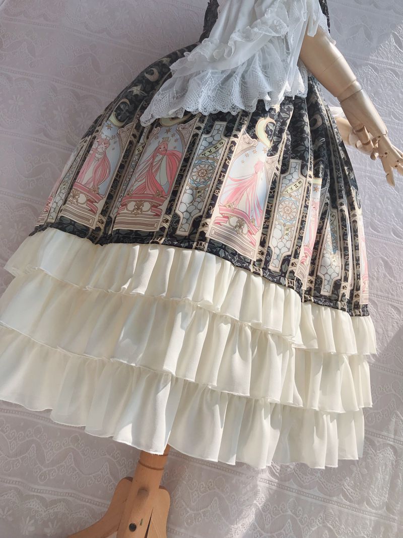 Yilia - Constellation Printing Chiffon Lolita JSK Dress