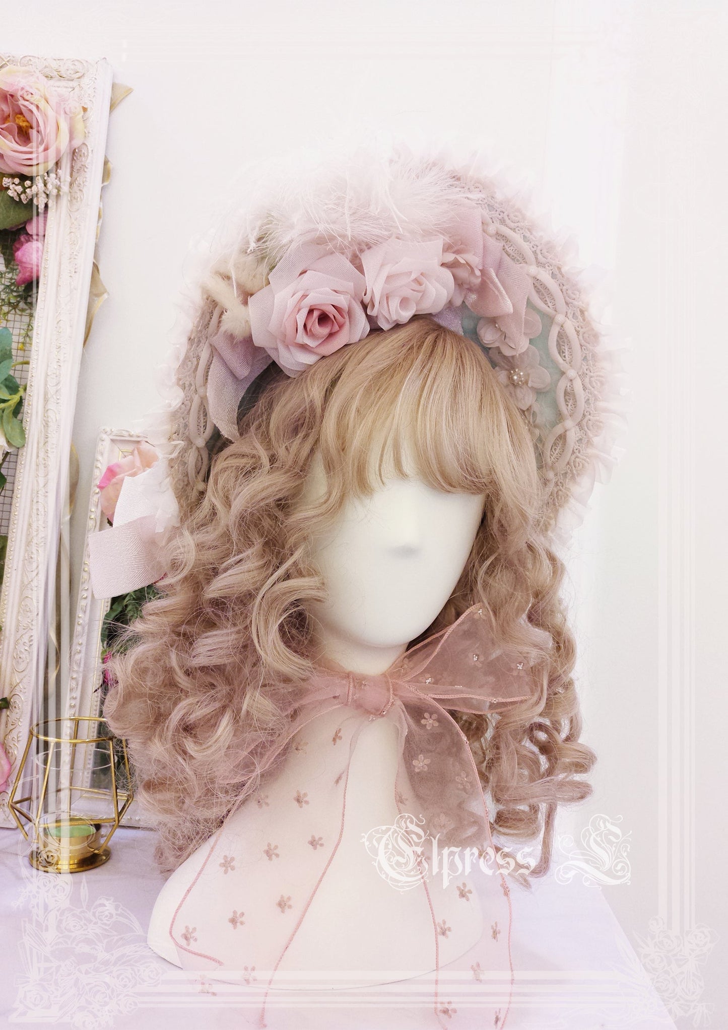 Elpress L・杆edding Lolita Floral Headdress BNT Veil