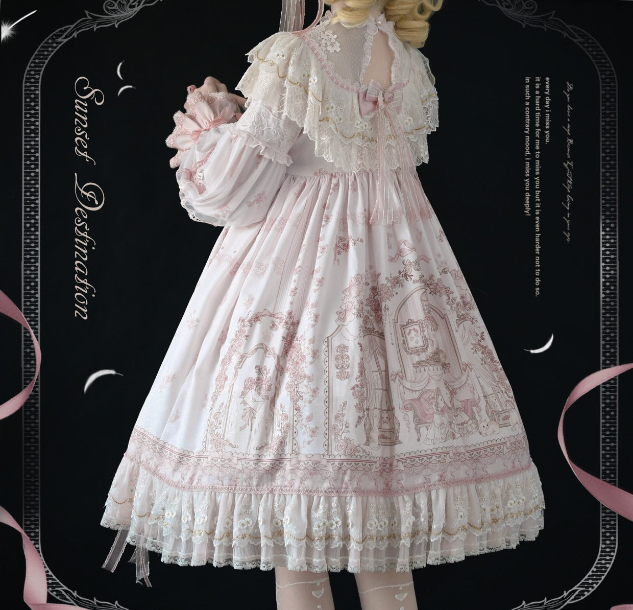 Garden Cat - Sunset Realm Lolita Bride Gorgeous OP FS