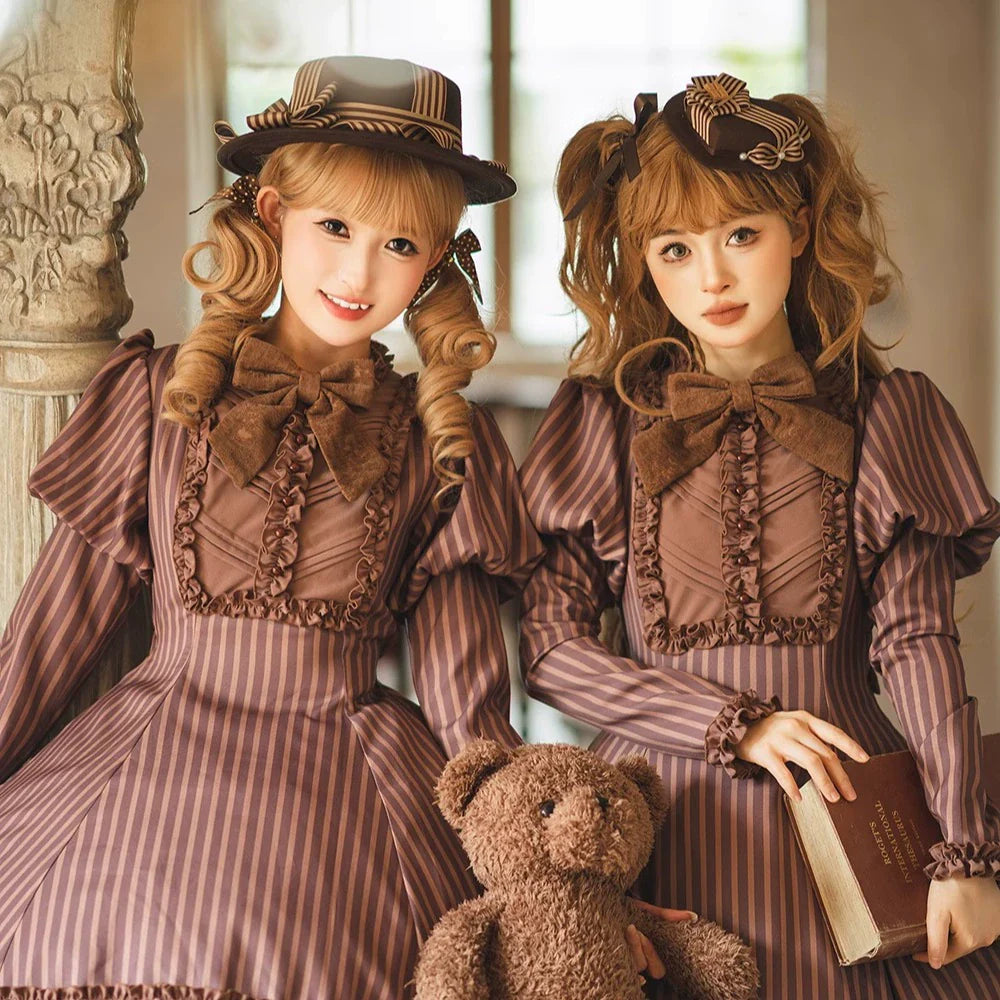 Miss Point - Classical Chocolate - Classic Lolita Accessory Bowler Hat BNT Beret Jabot
