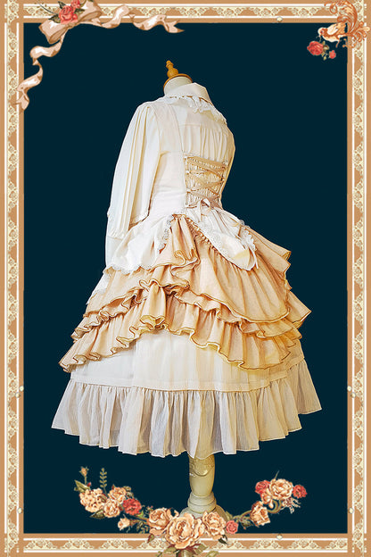 Infanta - Waltz - Classic Lolita JSK Tiered Dress with Bunny Ear Blouse