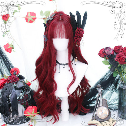 Dalao Home - Burning - Wine-red Long Curly Lolita Wig