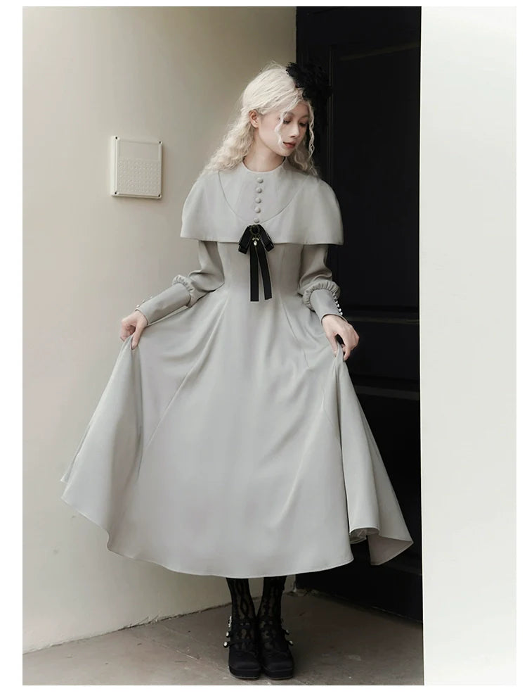 With PUJI - 13th Night - Gothic Lolita OP Dress with Built-in Cape