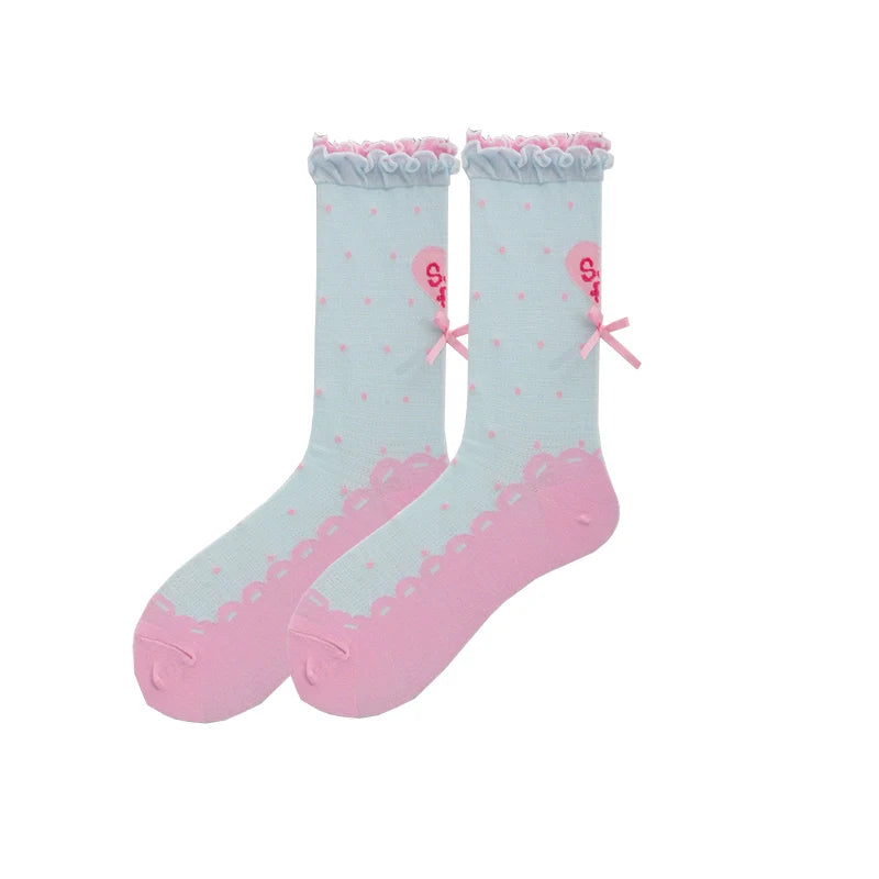Roji Roji - Sweet Lolita Socks Cute Lolita Short Socks With Polka Dot