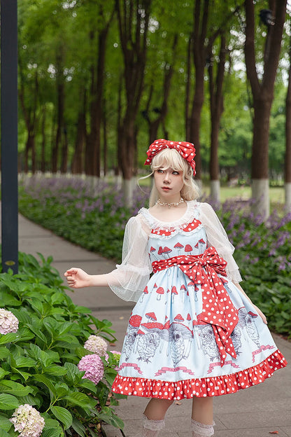 Infanta - Mushroom - Sweet Lolita JSK Dress Printing Dress Short Sleeve Shirt