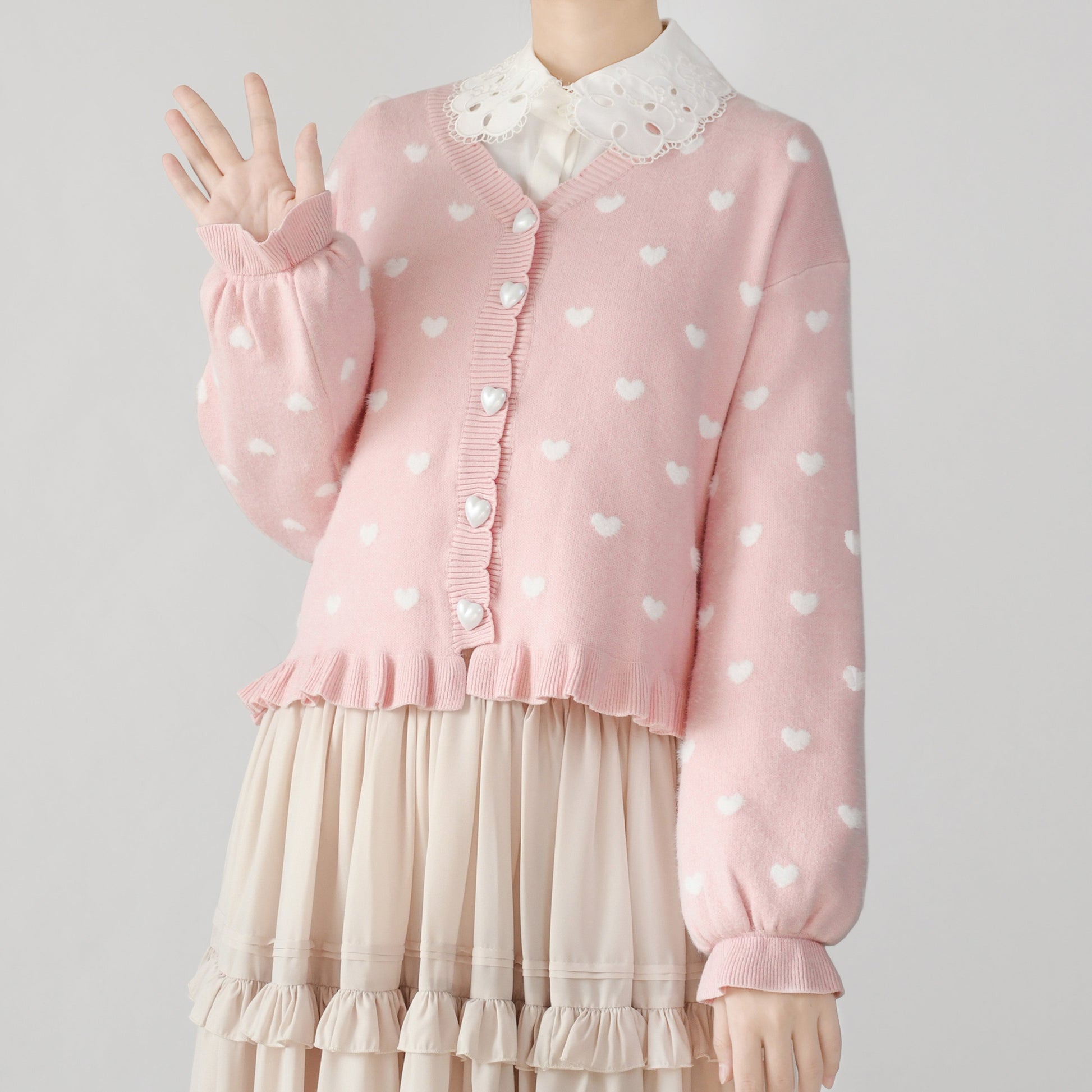 MIST - Little Heart - Sweet Lolita Thick Cardigan Sweater Coat