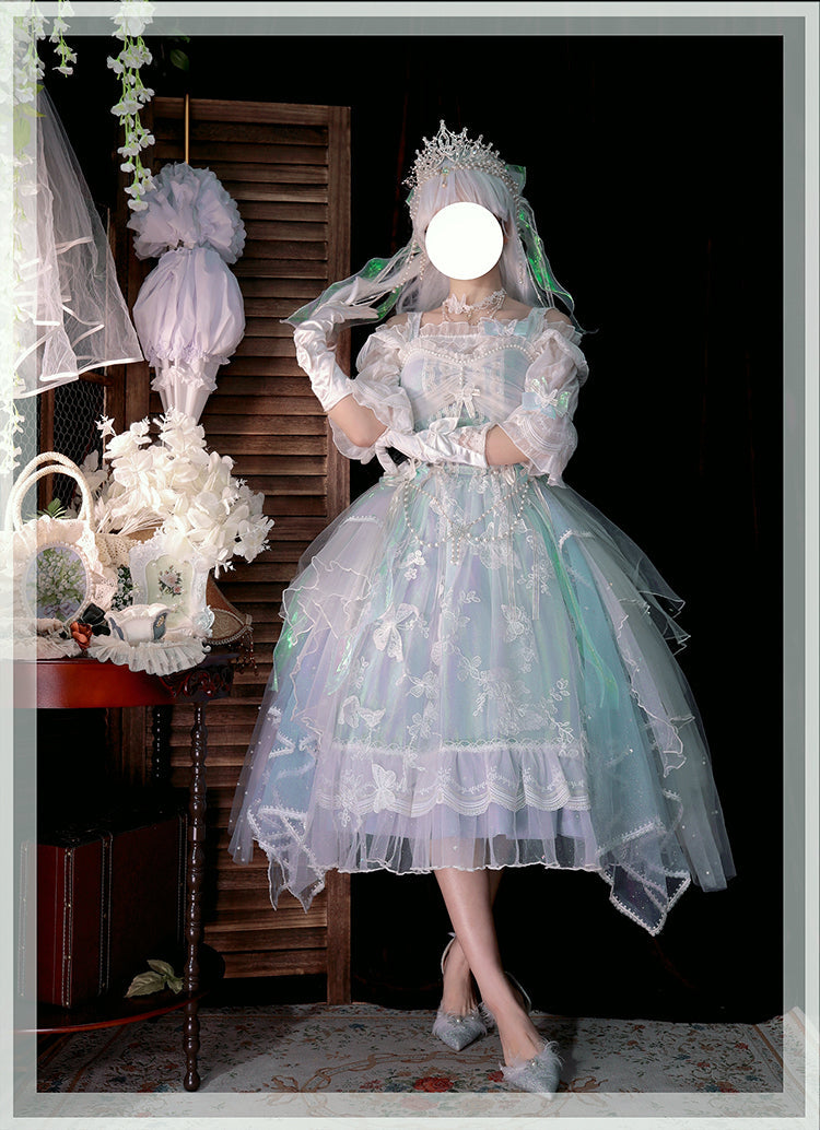 FantasyMirror - Exquisite Butterfly JSK Floral Wedding Lolita JSK Dress