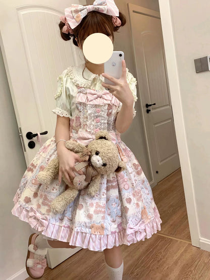 Akiyama Future Studio - Kawaii Little Bear Lolita Salopette Daily Lolita JSK