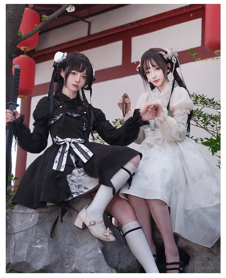 With PUJI - Moon Gauze - Qi Lolita Blouse Chinese Style Shirt