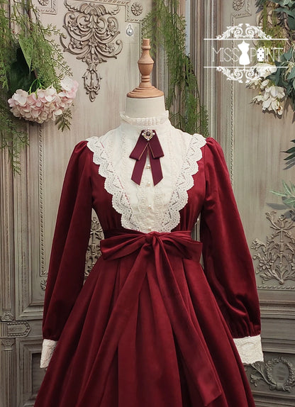 Miss Point - Customized Lolita Dress Vintage Elegant Velvet OP Dress