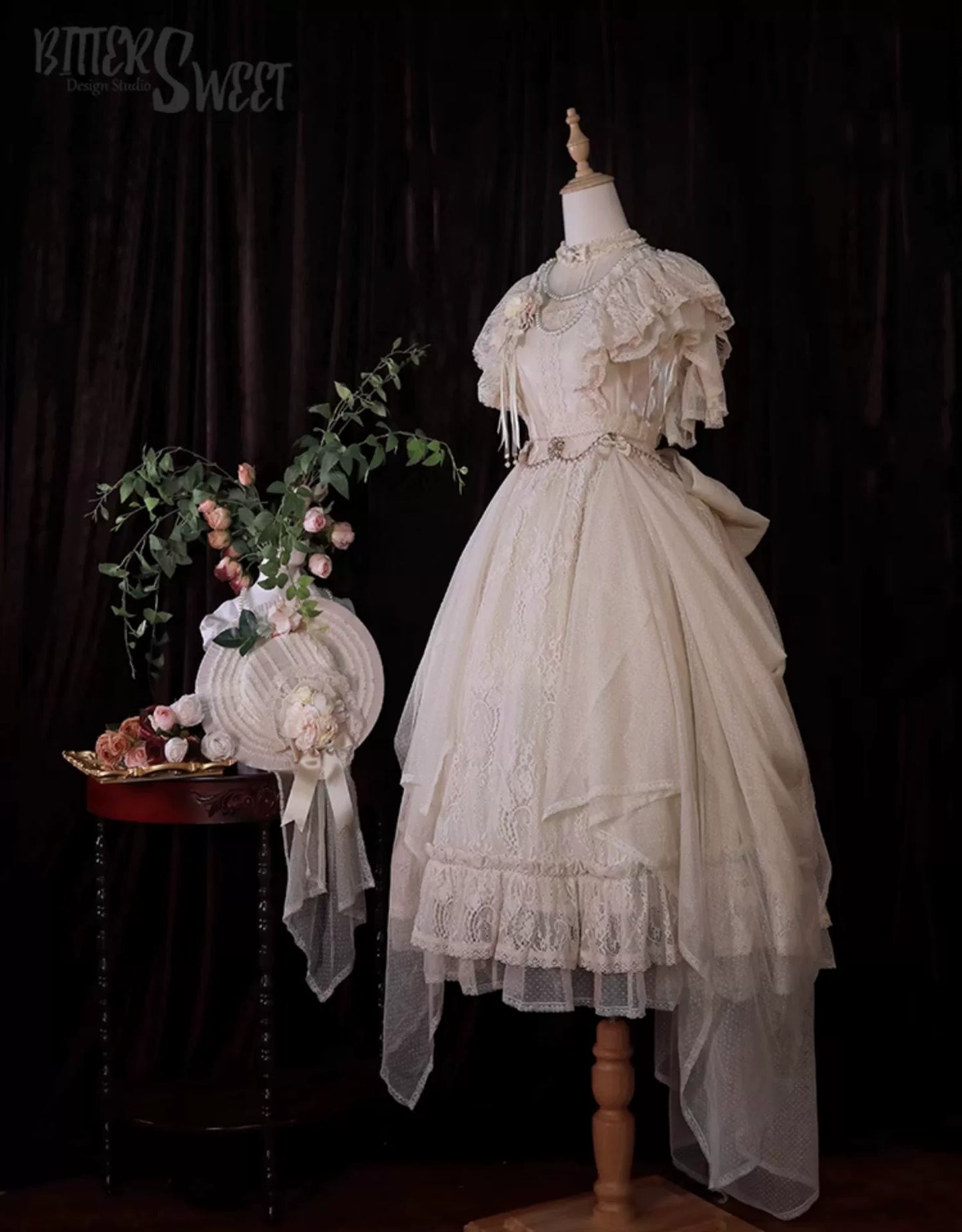 BittterSweet - Vintage Lolita OP Dress Old School Lace Long Dress