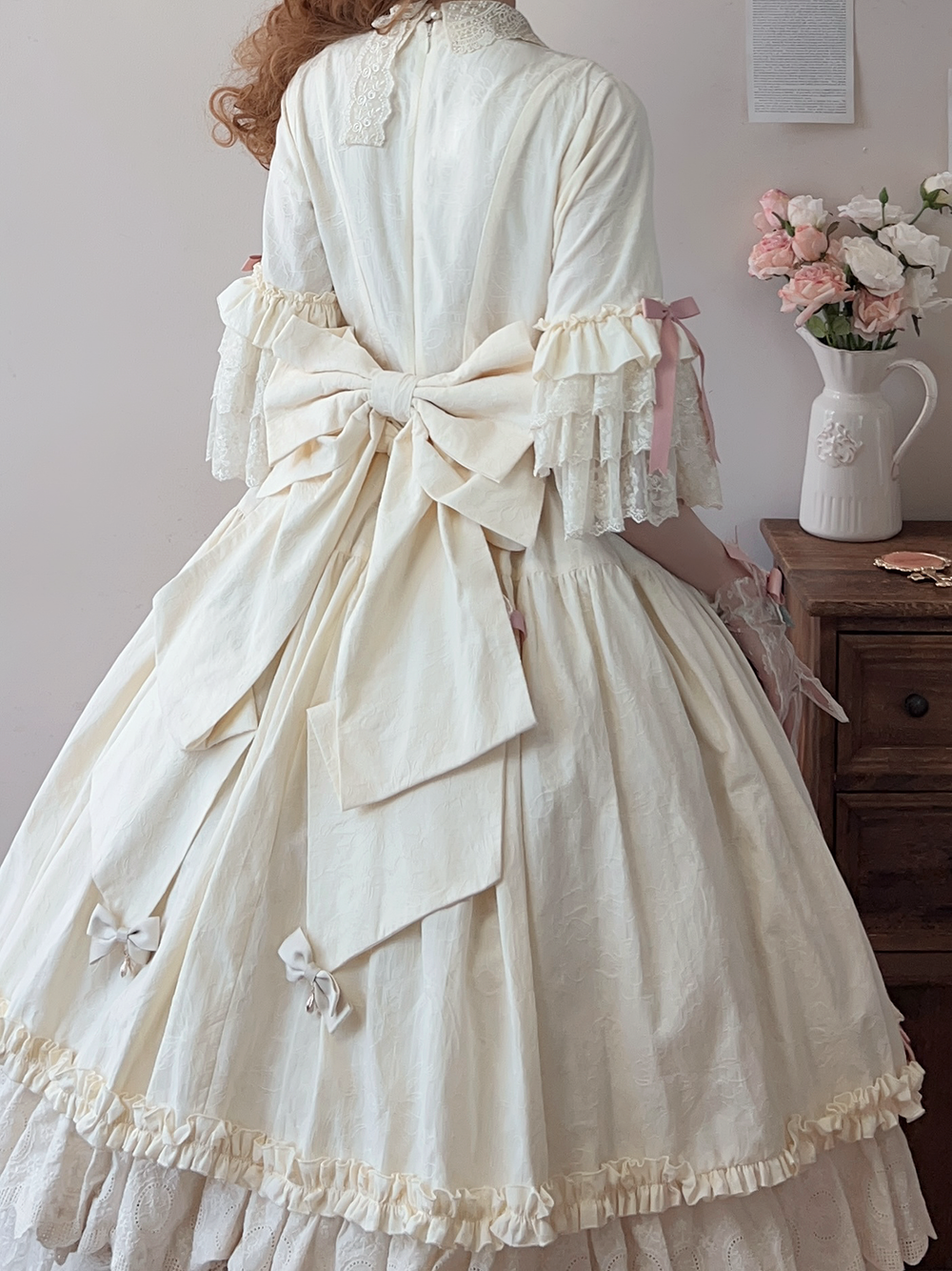 Miss Point - Lilyka Garden - Classic Lolita OP Dress Set Elegant Floral Wall Princess Sleeve