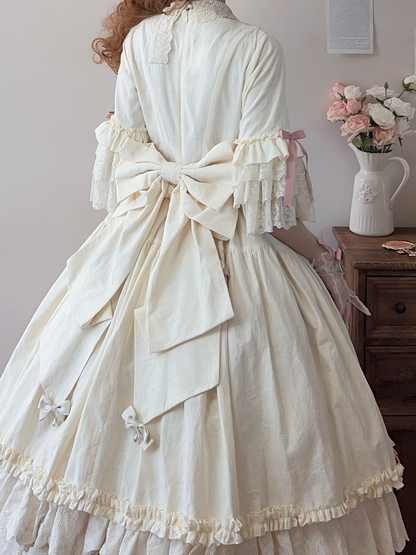 Miss Point - Lilyka Garden - Classic Lolita OP Dress Set Elegant Floral Wall Princess Sleeve