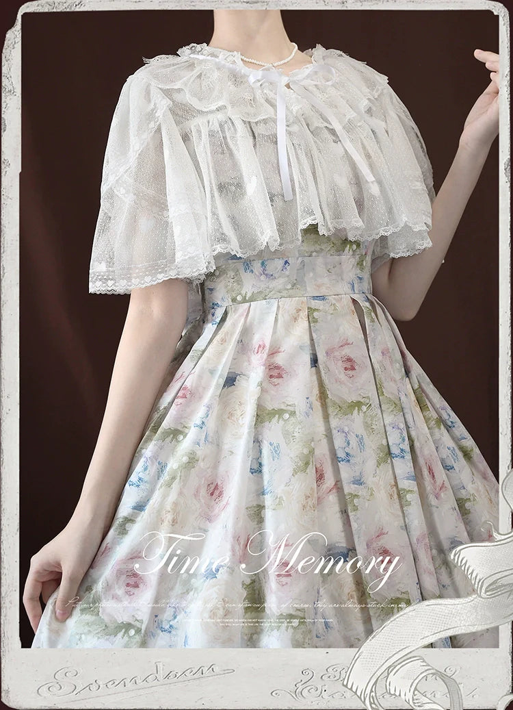 Time Memory - Sweetheart Curtain - Sweet Lolita Shawl Short Sleeve Lace Cardigan