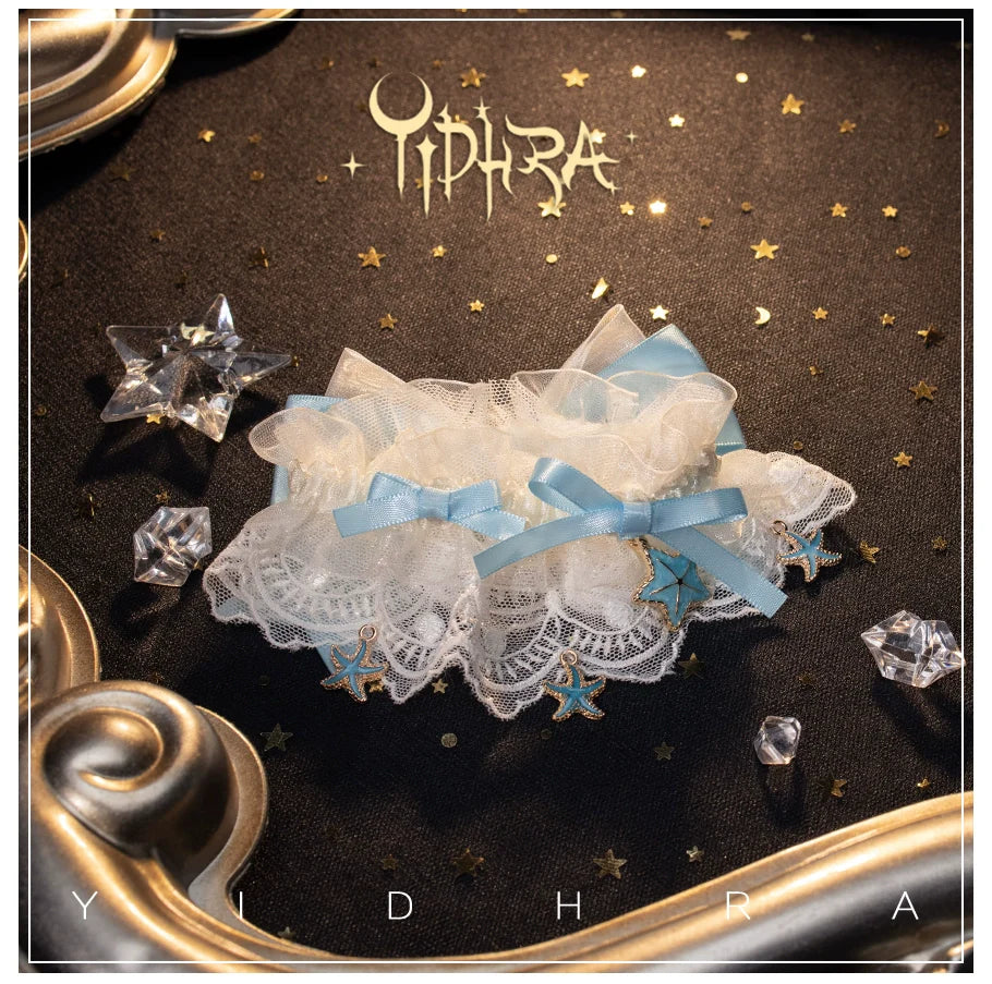 Yidhra - Lolita Ankle Socks Detachable Sock Cuffs With Bow/Pendant