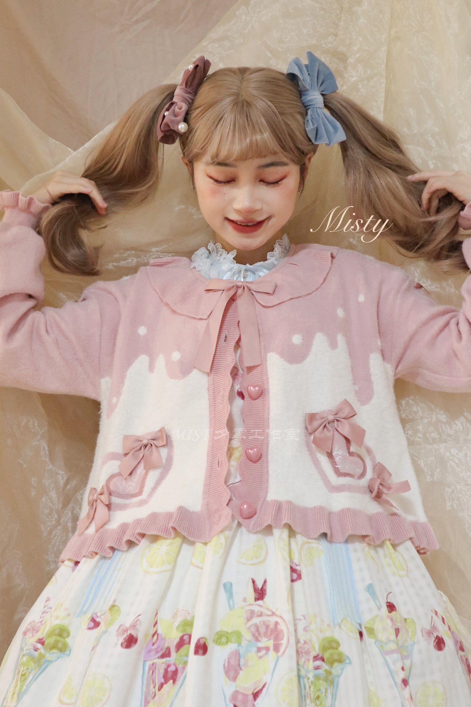 MIST - Beating Heart - Sweet Lolita Thick Sweater Coat Puff Sleeve